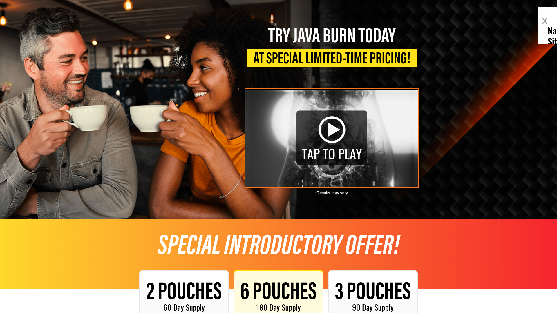 Java Burn sales page screenshot