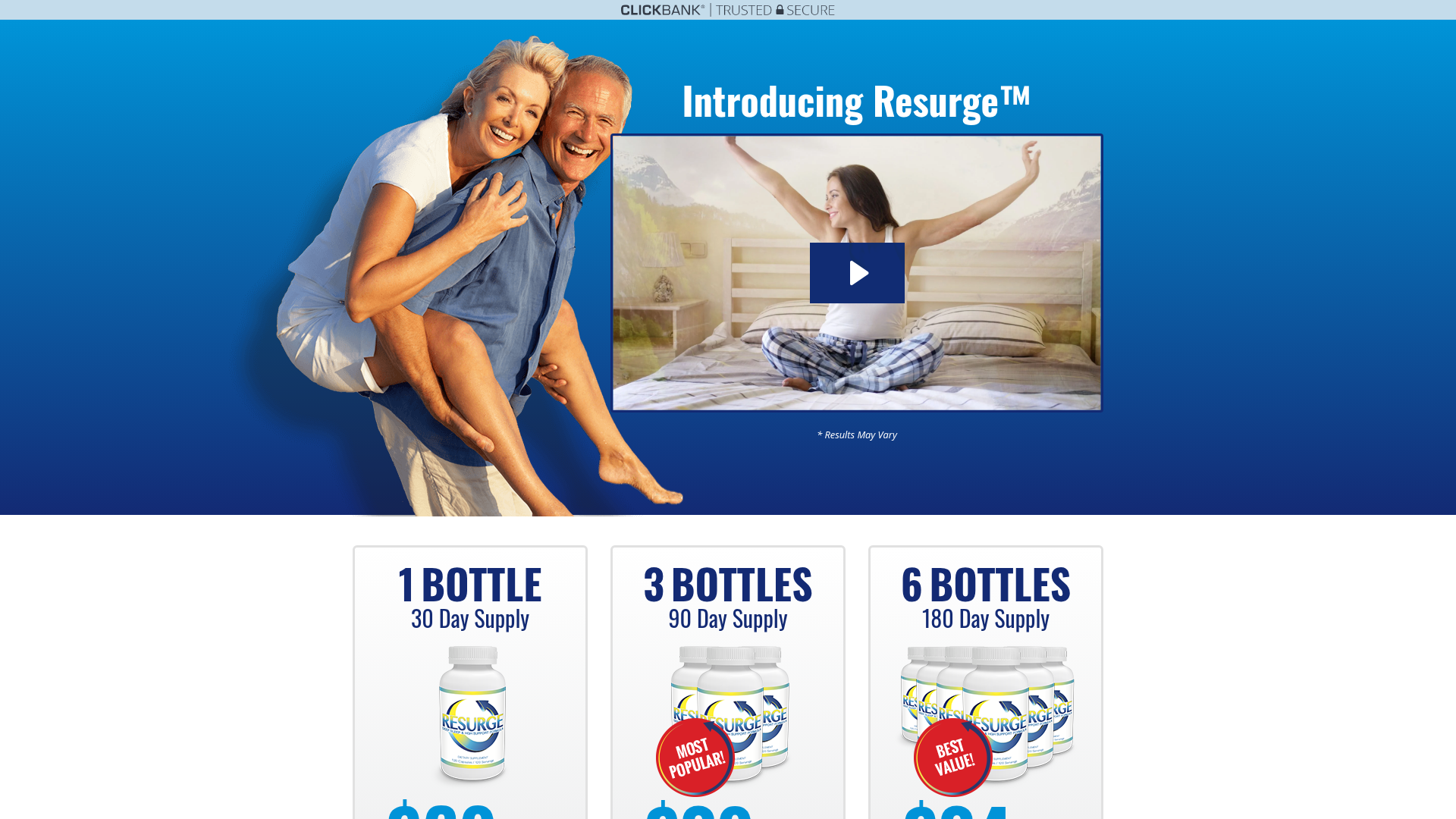 Resurge sales page screenshot